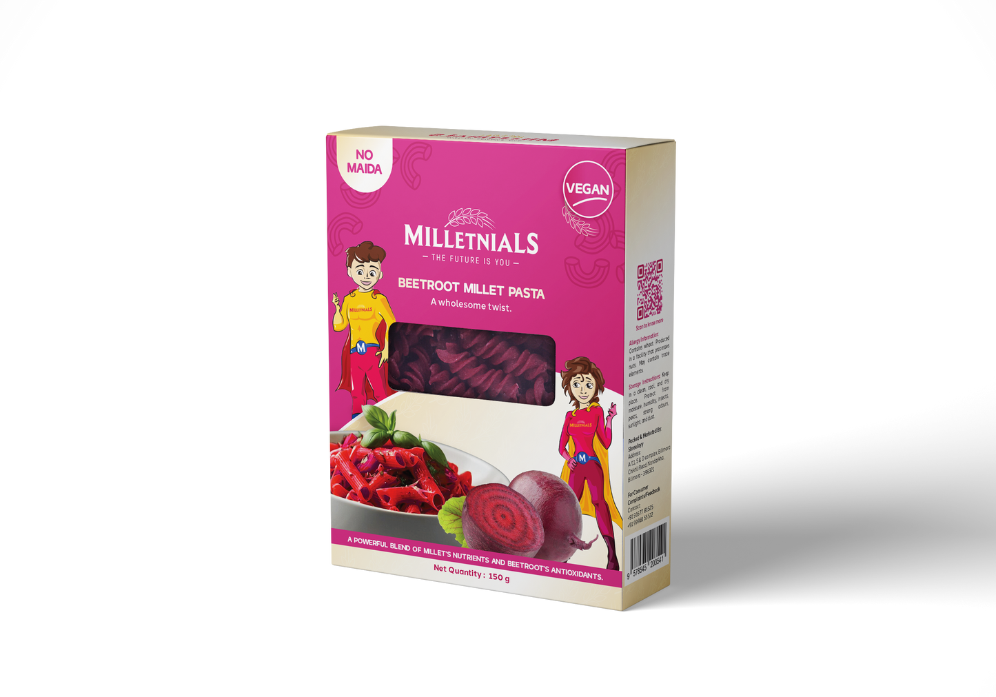 Beetroot Millet Pasta